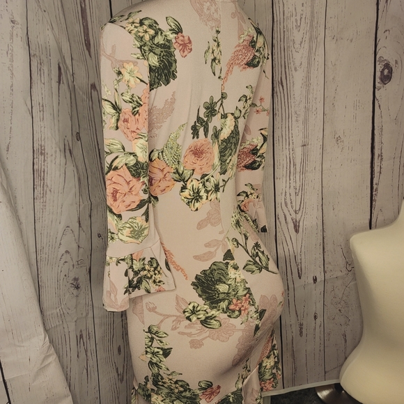 BCBG Surplice Rose Printed Mini Dress - Picture 4 of 12